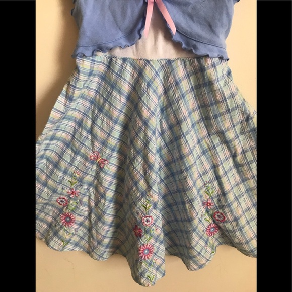 Rare 1980’s Gingham Butterfly appliqué Dress - Picture 7 of 8